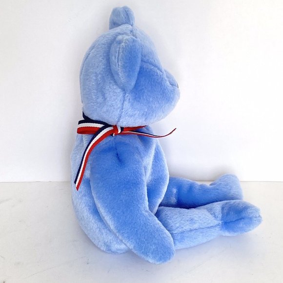2001 TY Beanie Baby AMERICA the Bear Blue Version 8.5 Inch Clean Vintage - Picture 5 of 8